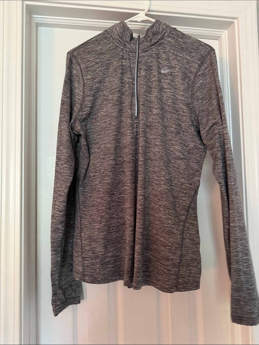 Nike Gray Marled Quarter-Zip Athletic Top